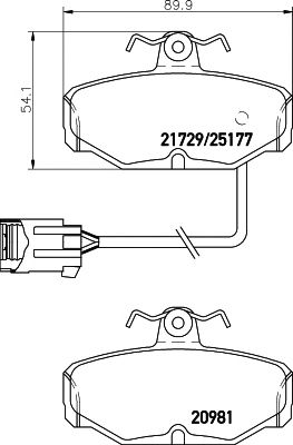 HELLA PAGID 8db355018121 -  Комплект тормозных колодок, дисковый тормоз